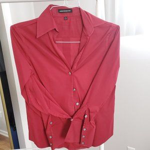 Express Design Studio Red V-neck Blouse